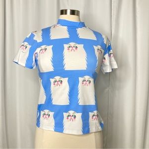 Nooworks Grumpy Cat mock neck t-shirt in Medium